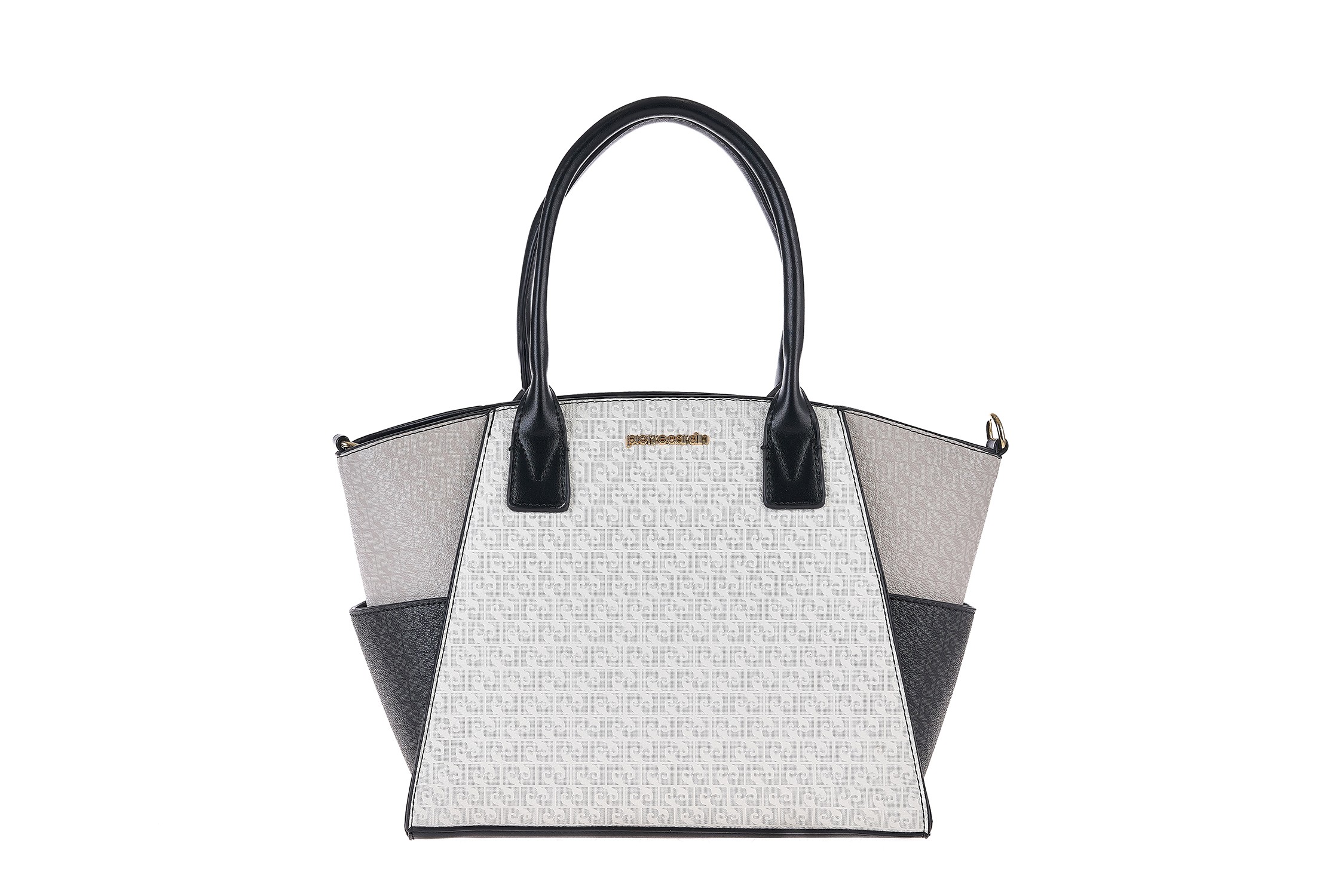 gn61-259042 white PIERRE CARDIN LOGO HANDBAG WITH SHOULDER STRAP IN ECO-LEATHER - GN61 259042 - Image 1