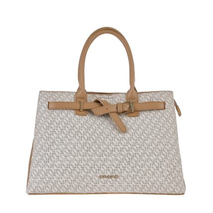 PIERRE CARDIN LOGO HANDBAG WITH SHOULDER STRAP IN ECO-LEATHER - GN61 7971