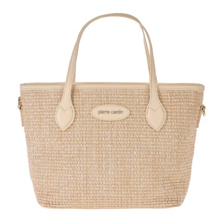 PIERRE CARDIN STRAW HANDBAG WITH SHOULDER STRAP - WX27 8038