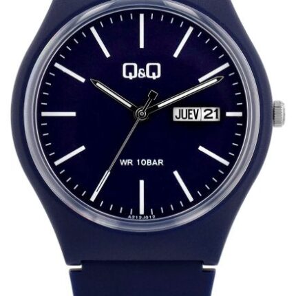 Q&Q Silicon Band Watch Dark Blue 10ATM (Men's/Kids') A212J012Y