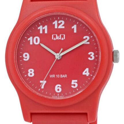 Q&Q Silicon Band Watch Red 10ATM (Women's) G22A-018VY