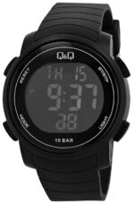 Q&Q Resin Band Digital Watch Black 10ATM (Men's) M122J001Y