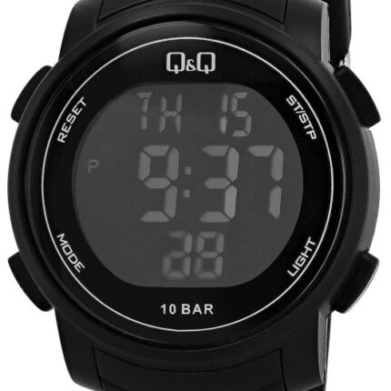 Q&Q Resin Band Digital Watch Black 10ATM (Men's) M122J001Y