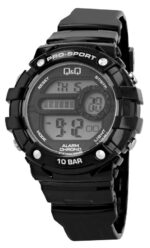 Q&Q Resin Band Digital Watch Black 10ATM (Unisex) M154J002Y