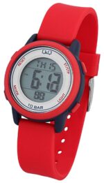 Q&Q Red Resin Band Digital Watch 10ATM (Kids') M208J002Y