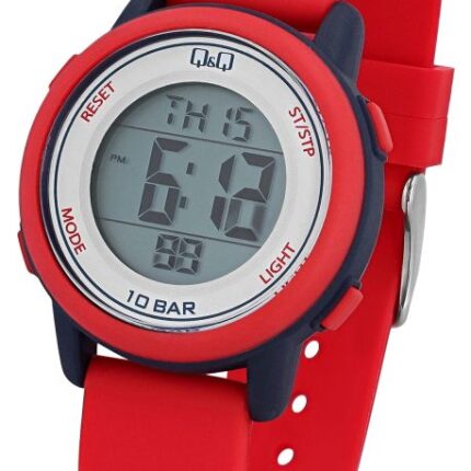 Q&Q Red Resin Band Digital Watch 10ATM (Kids') M208J002Y