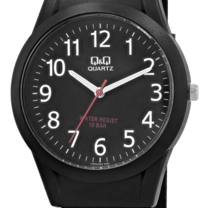 Q&Q Silicon Band Watch Black/White Details 10ATM (Unisex) VQ50J024Y