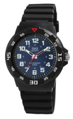 Q&Q Resin Band Watch Black/Blue 10ATM (Men's) VR18J005Y