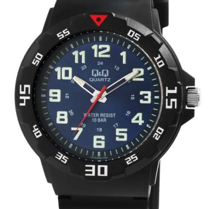Q&Q Resin Band Watch Black/Blue 10ATM (Men's) VR18J005Y