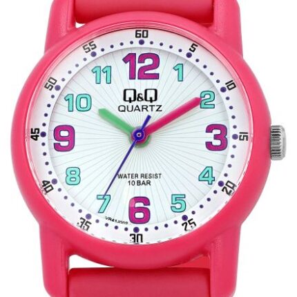 Q&Q Pink Resin Band Watch 10ATM (Kids') VR41J002Y