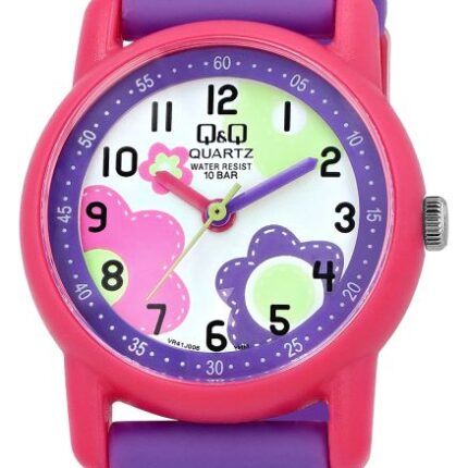 Q&Q "Flowers" Resin Band Watch 10ATM (Kids') VR41J006Y