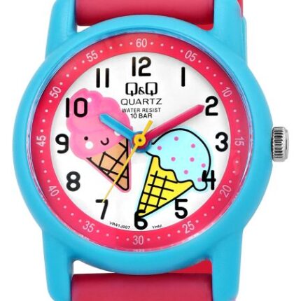 Q&Q Pink "Ice Cream" Resin Band Watch 10ATM (Kids') VR41J007Y