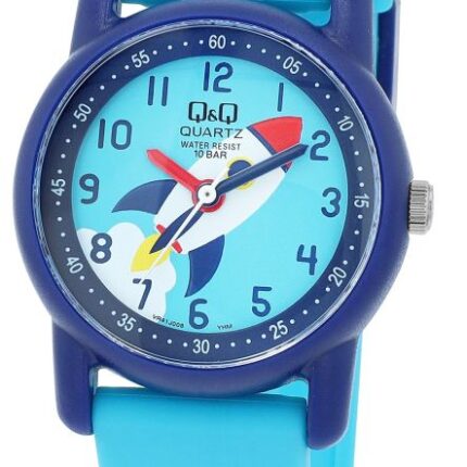Q&Q Blue "Rocket" Resin Band Watch 10ATM (Kids') VR41J008Y
