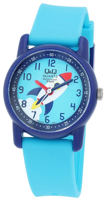 VR41J008Y Q&Q Blue "Rocket" Resin Band Watch 10ATM (Kids') VR41J008Y - Image 1