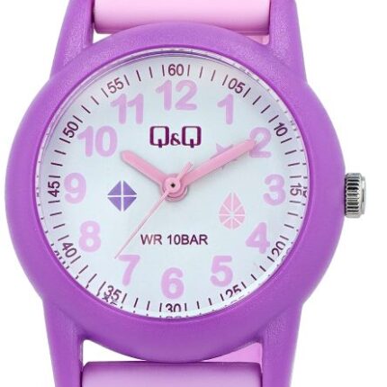 Q&Q "Princess" Resin Pink Band Watch 10ATM (Kids') VR99J006Y