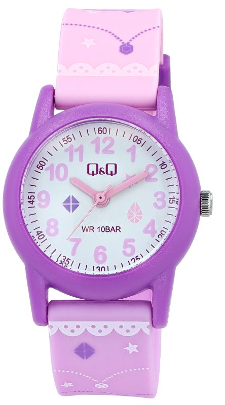 VR99J006Y Q&Q "Princess" Resin Pink Band Watch 10ATM (Kids') VR99J006Y - Image 1