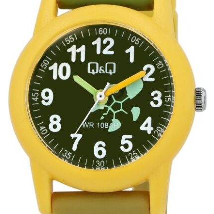 Q&Q "Turtle" Resin Green Band Watch 10ATM (Kids') VR99J008Y