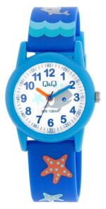 Q&Q "Whale" Resin Blue Band Watch 10ATM (Kids') VR99J009Y
