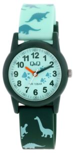 Q&Q "Dinosaur" Resin Green Band Watch 10ATM (Kids') VR99J010Y
