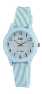 Q&Q Light Blue Resin Band Watch 10ATM (Women's) VS13J006Y