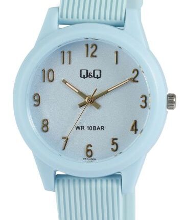 Q&Q Light Blue Resin Band Watch 10ATM (Women's) VS13J006Y