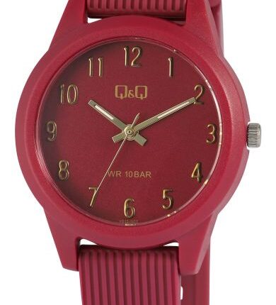 Q&Q Bordeaux Resin Band Watch 10ATM (Women's) VS13J007Y