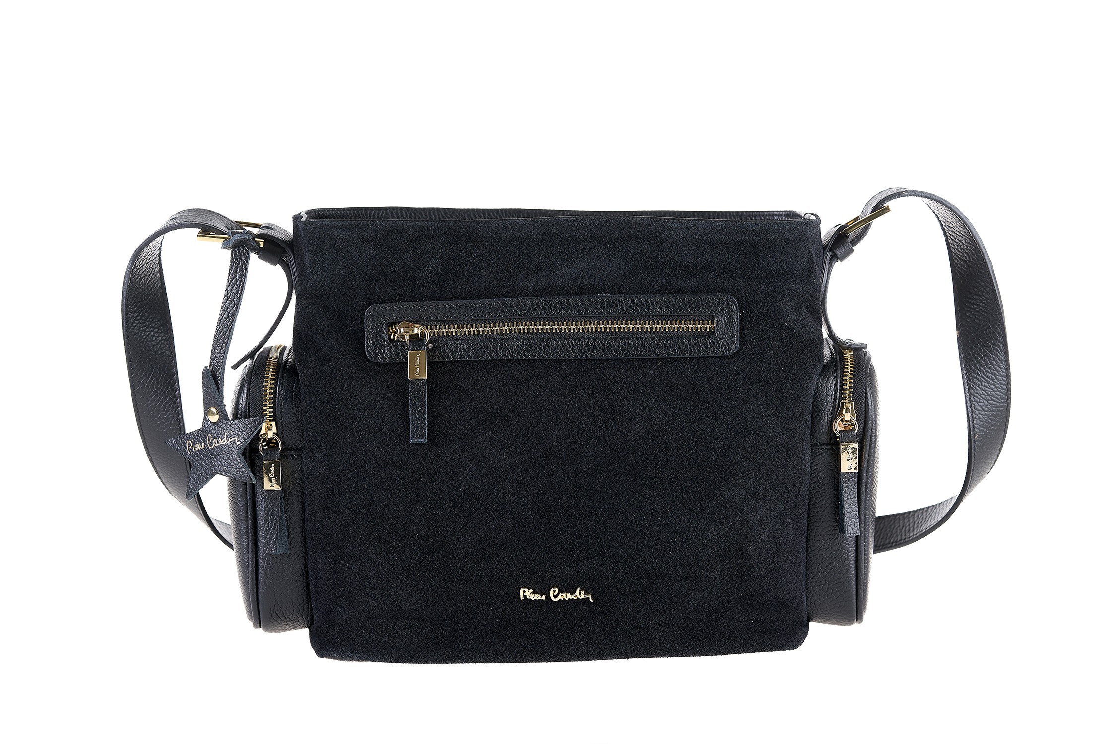 13011-suede bl PIERRE CARDIN GENUINE LEATHER SHOULDER BAG - 13011 SUEDE - Image 1