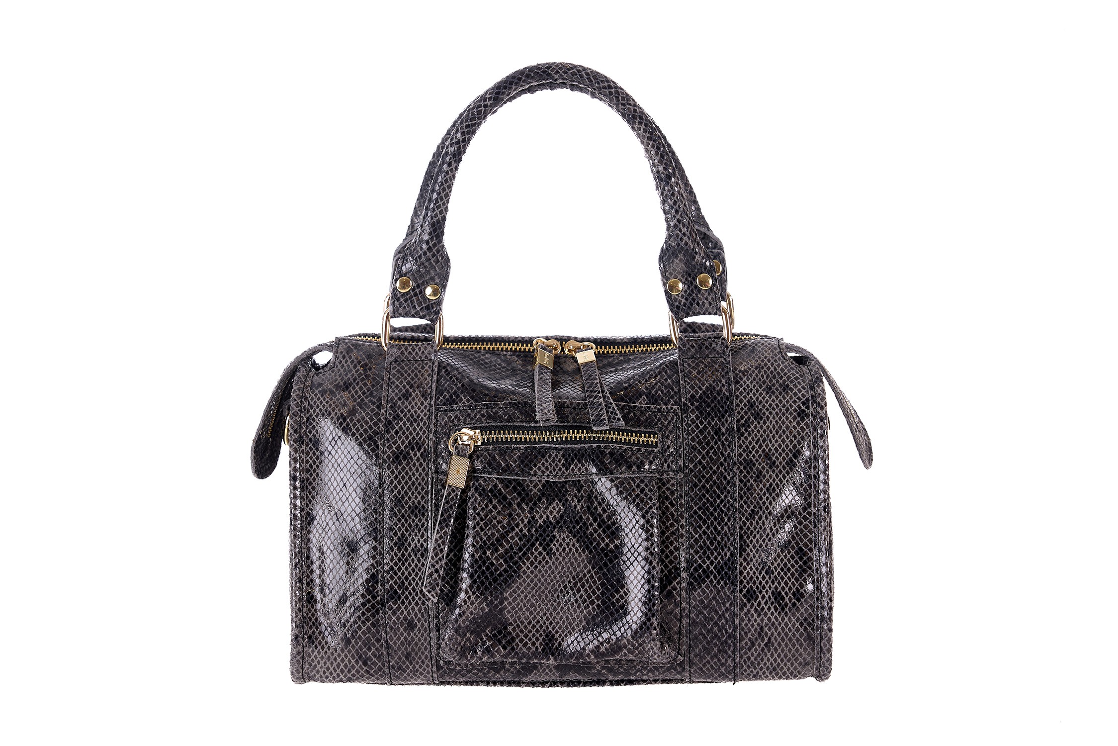 13025-python bl PIERRE CARDIN GENUINE LEATHER HANDBAG WITH SHOULDER STRAP - 13025 PYTHON - Image 1