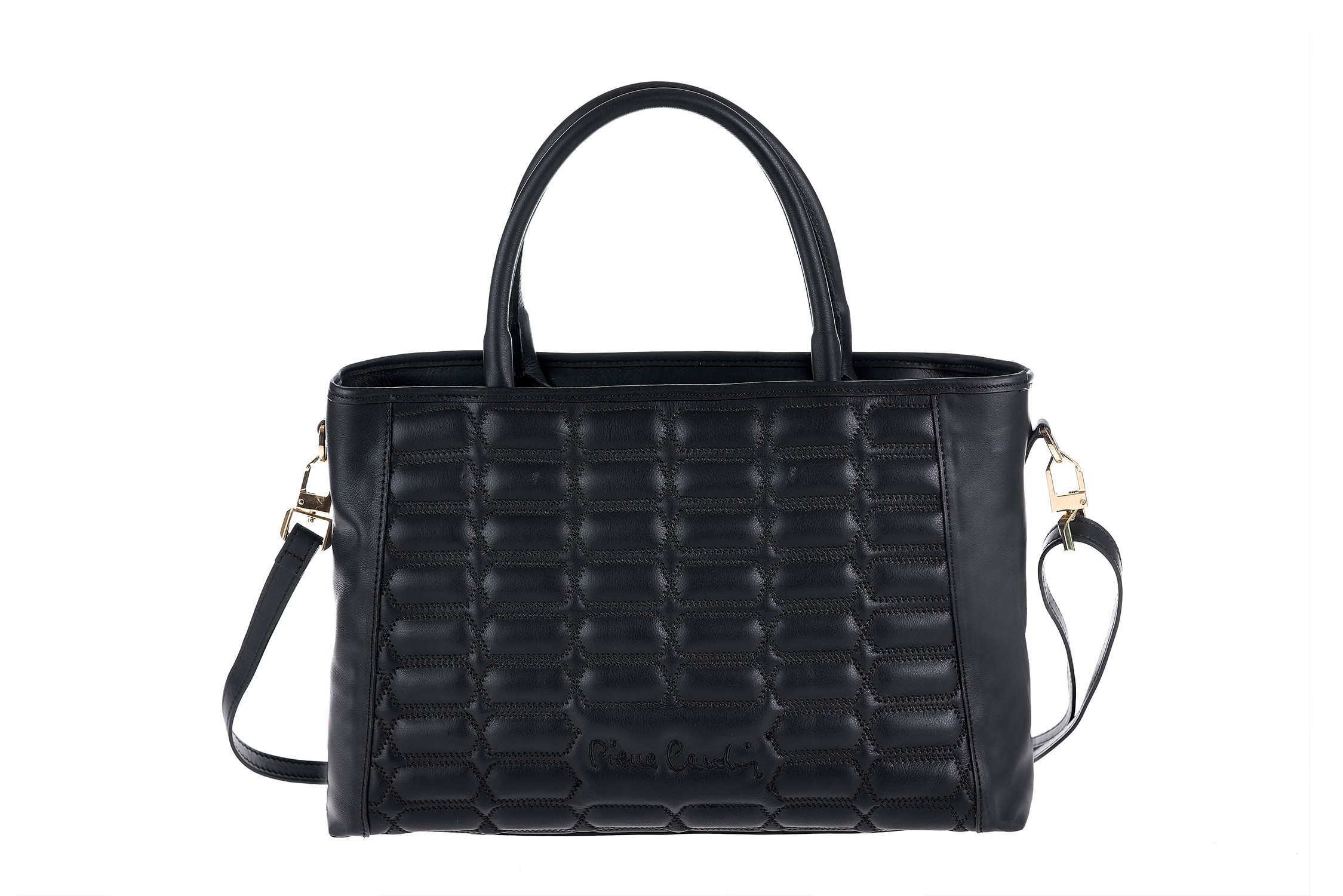 13027-sauvage bl PIERRE CARDIN GENUINE LEATHER SHOULDER BAG - 13027 SAUVAGE - Image 1