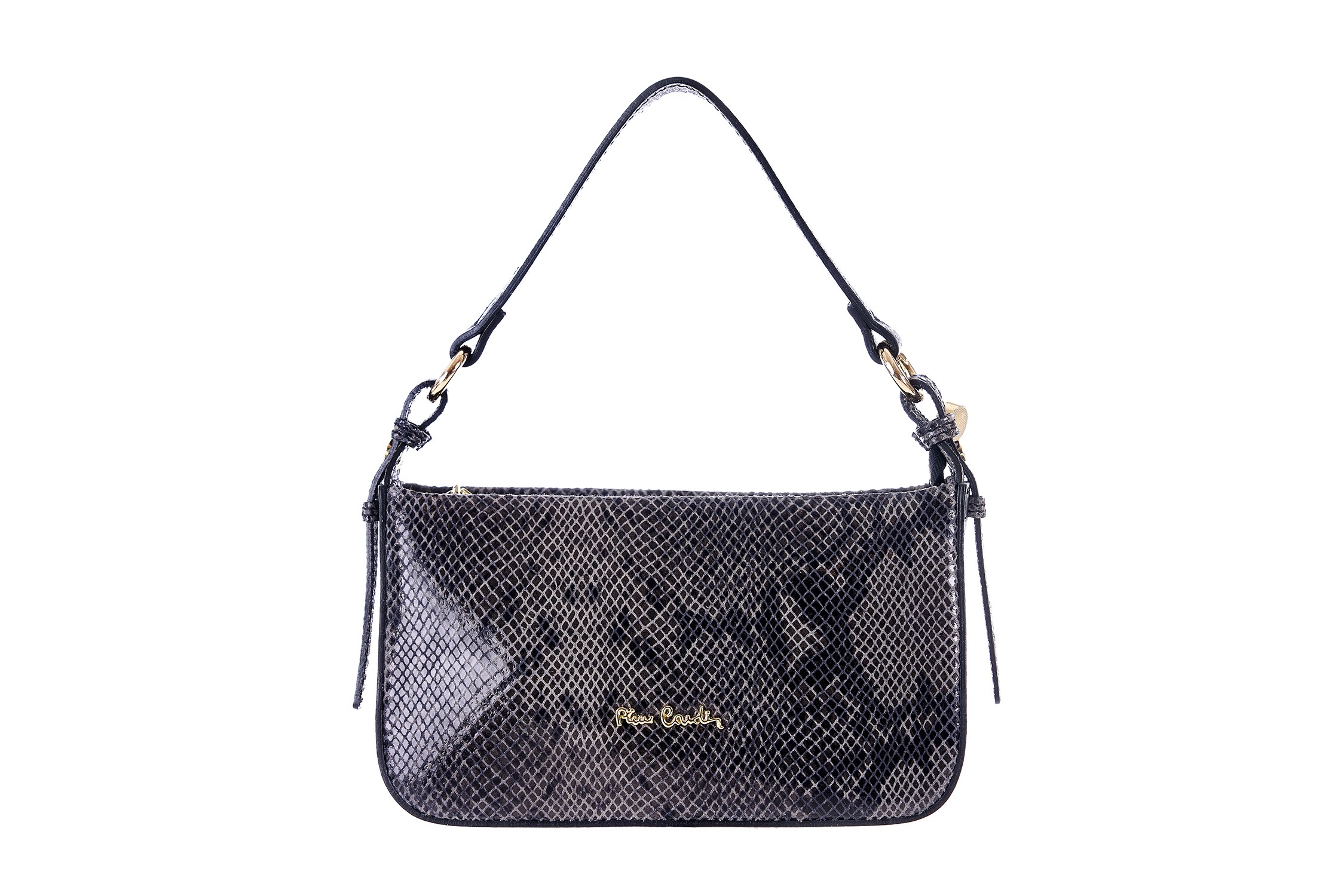 1993-python bl PIERRE CARDIN GENUINE LEATHER HANDBAG WITH SHOULDER STRAP - 1993 PYTHON - Image 1