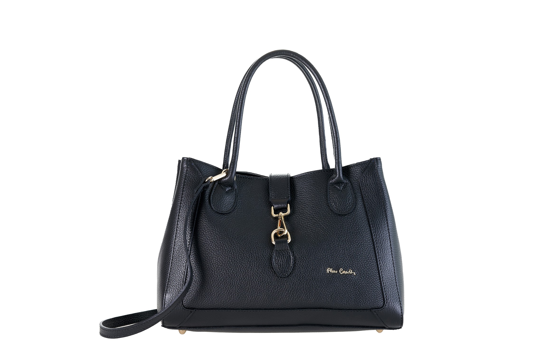 55086-dollaro bl PIERRE CARDIN GENUINE LEATHER BAG WITH DOUBLE HANDLE AND SHOULDER STRAP - 55086 DOLLARO - Image 1