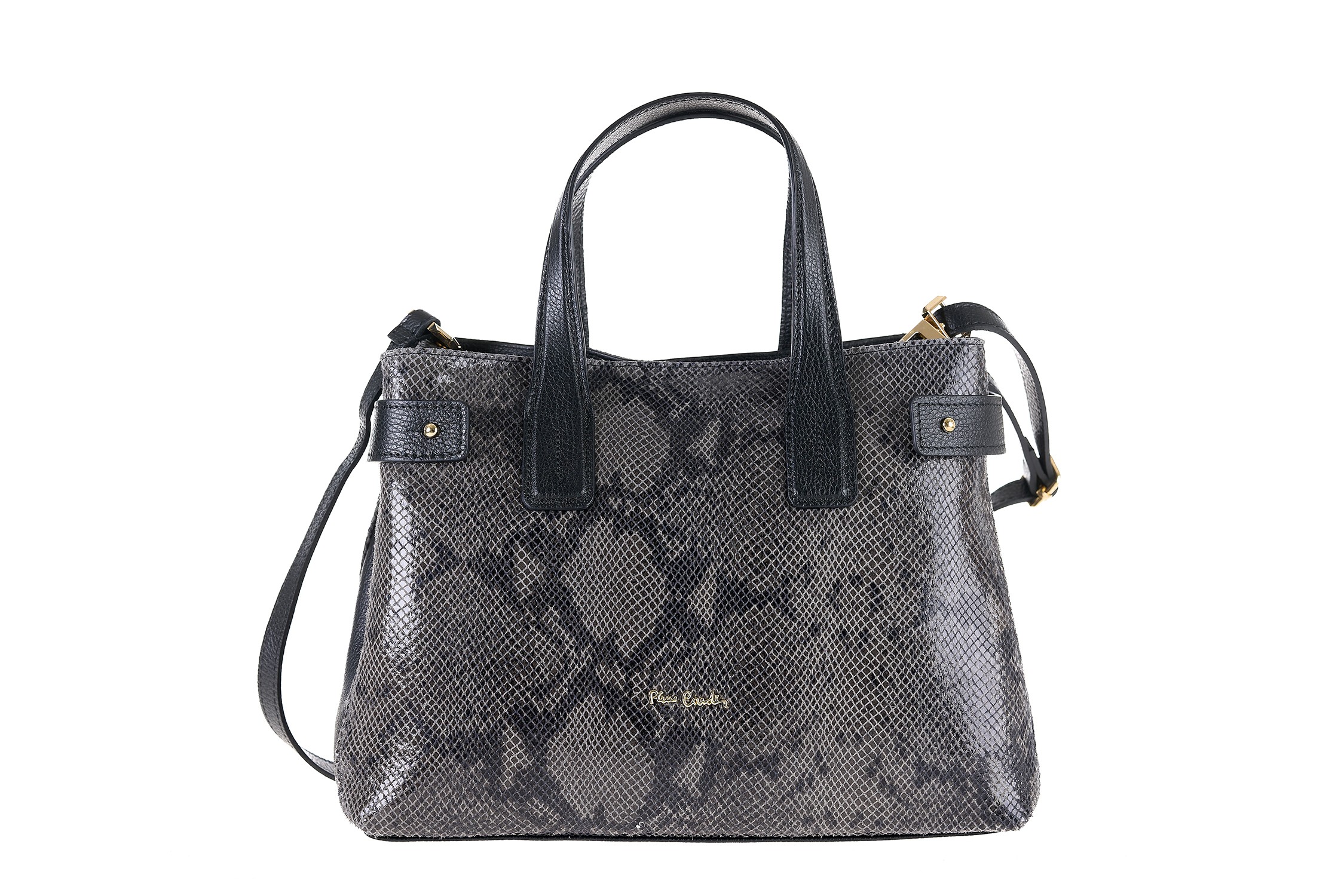 55100-python bl PIERRE CARDIN GENUINE LEATHER HANDBAG - 55100 PYTHON - Image 1