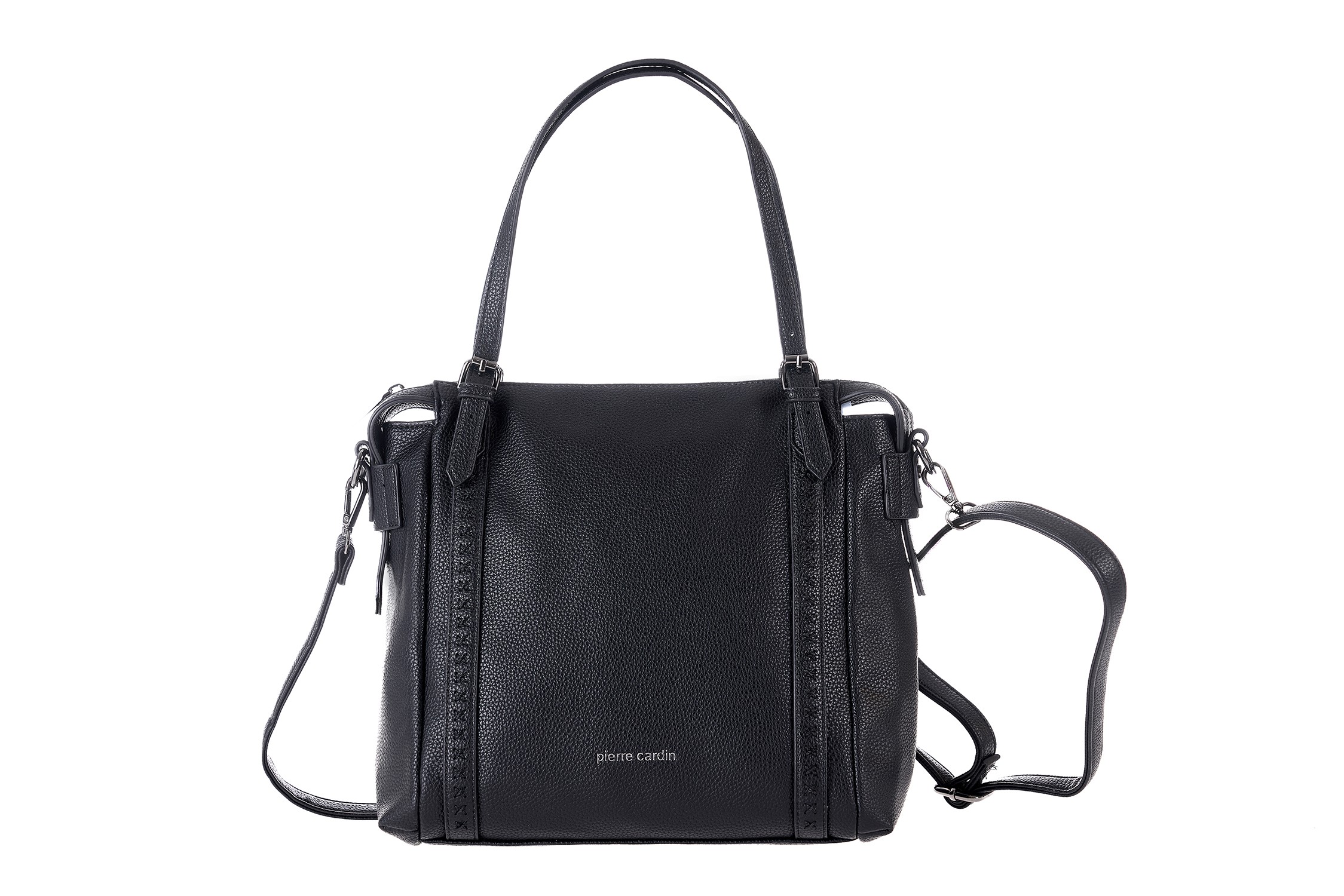 ch06-1281 nero PIERRE CARDIN ECO-LEATHER HANDBAG – CH06 1281 - Image 1