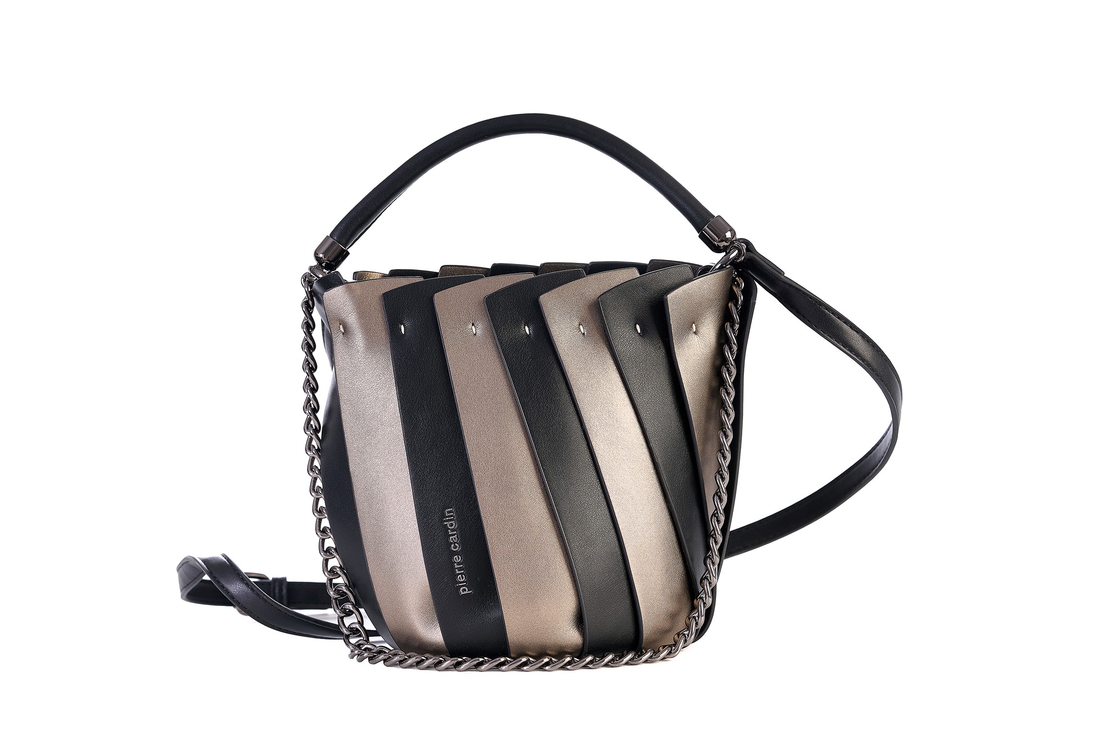 gn52-91331 br PIERRE CARDIN HAND BAG WITH ECO-LEATHER SHOULDER STRAP - GN52 91331 - Image 1